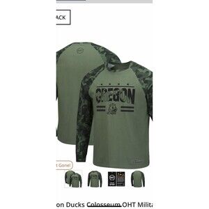 Oregon Ducks Colosseum OHT Military Appreciation Slim-Fit Raglan Long Sleeve L